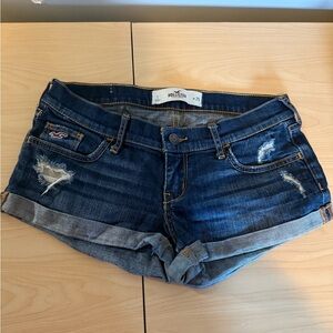 Hollister Women's Dark Blue Jean Shorts